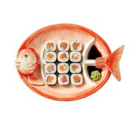 Sushi Serving Plate - Decorative Fish Form Tableware, Ceramic Dipping