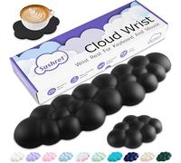 Sushret Reposamuñecas para Teclado en Forma de Nube, Set de Apoyo para Muñeca con Espuma de Memoria y Cuero PU, Cojín Ergonómico para Ordenador, Oficina y Gaming