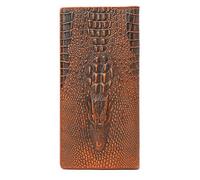 SUSHUN Billetera de cocodrilo 3D para hombre, billetera plegable para tarjeta de identificación, cartera larga, color caqui, Caqui, Casual