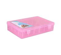 susiodeu Caja de hilo de coser, 42 carretes, almacenamiento de plástico de gran capacidad, bordado vacío, punto de cruz, contenedor a prueba de polvo, accesorios, Rosa