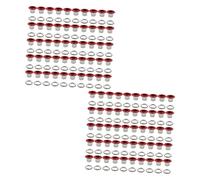 susiodeu Juego de 100 ojales de cuero para cinturón lona, ojales metálicos inoxidables para manualidades, costura, proyectos bricolaje, redondos, rojo, Diámetro exterior 8 mm