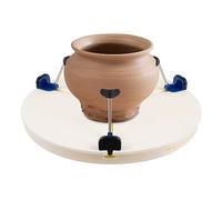 Susoso Abrazadera de plato giratorio de cerámica, herramienta de reparación de arte de cerámica con 5 juegos de pies de apoyo, alta flexibilidad para cortar alfarería en escuelas, 39 x 4 cm, blanco,