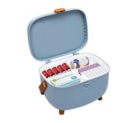 Susoso Caja de medicina, caja de primeros auxilios, maletín moderno, maletín de medicina, botiquín casero, contenedor de almacenamiento con pies estables para apartamentos, 28 x 20 x 18 cm, azul