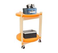 Susoso Mesillas de noche, mesa auxiliar con 3 ruedas universales, mesa de café móvil, capacidad de carga total de aproximadamente 25 kg, para bares, 42 x 58 cm, color blanco y naranja