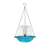 Suspended Solar Basin, Hangable Hummingbird Shower Bowl, 10.2 Inches Bird Bath with Fountain Build, Renewable Energy Water Pump, Outdoor Garden Vessel with Design, Bird Fountain for Backyard Patio