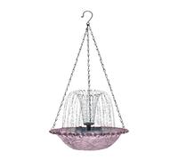 Suspended Solar Basin, Hangable Hummingbird Shower Bowl, 10.2 Inches Bird Bath with Fountain Build, Renewable Energy Water Pump, Outdoor Garden Vessel with Design, Bird Fountain for Backyard Patio