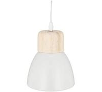 Atmosphera - Lámpara Colgante 'Desy' Blanca - Metal y Madera - D. 15 cm