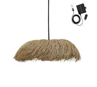 Suspensión solar HAVANA SOLAR de hierba marina y yute con cable híbrido de red y solar de 5 m de longitud