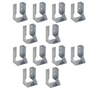 Suspensiones de vigueta Gedotec con orejetas interiores de acero | 10 uds. suspensiones de vigueta - 80 x 120 x 75 mm | base de poste conector angular para cargas pesadas | escuadra angular de metal