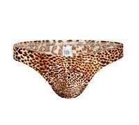 Suspensorio de Leopardo para Hombres, Calzoncillos Deportivos sexys de Tiro bajo, suspensorios Transpirables Entrenamiento, Ropa Interior Tipo Tanga elástica Suave para Hombre