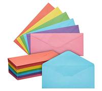 Sustainable Greetings Sobres de correo de negocios, sobres de colores surtidos, sello de solapa en V engomado, suministros de oficina a granel de alto volumen, 4.13 x 9.5 pulgadas, paquete de 120