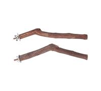 Sustainable Wood Bird Stand Perch 2 - Pack | Secure Perch for Parakeets/Cockatiels | Textured Design for Claw Care | Cage Stick for Small Birds