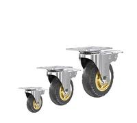 Sustitución de ruedas, Rueda giratoria de acero inoxidable 304 4 pulgadas for carrito, rueda goma con freno giratorio, ruedas giratorias SUS304(Directional wheel)