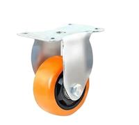 Sustitución de ruedas, Rueda roscada de 3 pulgadas, rueda industrial 4, universal plana 5 con freno, polea fija naranja, for muebles y silla oficina, 1 unidad(Brakes12mm30,5inch)