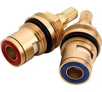 Sustitución del cartucho del grifo Cartucho de grifo mezclador de 1/2", 20 ranuras, cuarto de vuelta, latón, cerámica, rojo o azul(Red+blue)