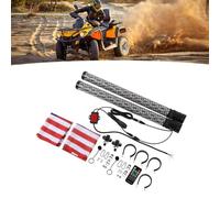 SustVita 2pcs 12-24V RGB LED Whip Light Waterproof App Remote Control 366 Modes Chasing Whip Antenna for UTV ATV Off Road Sand Truck Boat (2FT with Flag)
