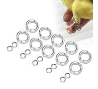 SustVita Accesorios de Actividad de Aves al Aire Libre : Clips de pie de Loro de Metal de 10 Piezas y Anillos de Las piernas para el Entrenamiento, abriendo Accesorios de Clips para (6)