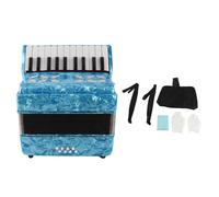 SustVita Acordeón de 8 bajos con 22 teclas para principiantes, instrumento musical estilo teclado clásico con correas ajustables, bolsa y paño de limpieza para estudiantes