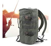 SustVita Bolsa de Engranaje de Pesca de Gran Capacidad, Mochila de Aparejo cilíndrico con Soporte de caña para cañas de Pesca, señuelos y Accesorios