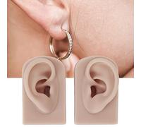 SustVita Boxwizard - Piercing de silicona para orejas de silicona suave, 1 par flexible, elástico, reutilizable, piel humana simulada para salón de médicos (tono de piel oscuro)