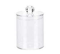 SustVita caja de almacenamiento cosmético, hisopo redondo, soporte de almohadilla de algodón transparente para guardar maquillaje, hisopos de algodón, bolas y almohadillas