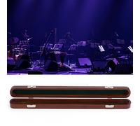 SustVita Caja para bastón de director, estuche de almacenamiento de madera para varilla guía, caja hecha a mano con 2 hebillas para almacenar y proteger bastones (caja redonda)