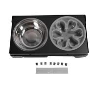 SustVita Comedero portátil Ajustable para Perros con Cuencos Dobles de Acero Inoxidable para Uso en Interiores y Exteriores, diseño de Cuenco Elevado para Perros con Base Plegable