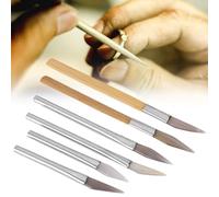 SustVita Cuchillo de ágata - Juego de 6 piezas de diferentes formas, herramientas de pulido artesanales de pulido de ágata plateada segura para oro de plata esterlina