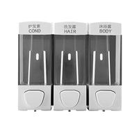 SustVita Dispensador de loción montado en la Pared con 3 cámaras, un dispensador de jabón líquido de 1050 ml, solución de baño para organizar Botellas de champú y acondicionador