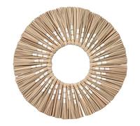 SustVita Espejo Tejido de Pasto Marino para Dormitorio/baño/Pasillo sin Necesidad de ensamblaje, un Espejo de Pared Decorativo de Pasto Marino con Reflejo Transparente sin (Color Original y Blanco.)