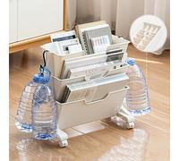 SustVita Estantería de Escritorio móvil compacta con 4 Ruedas rodantes para Uso en dormitorios y oficinas, Almacenamiento Que Ahorra Espacio, diseño Resistente de plástico PP de 2 (White)