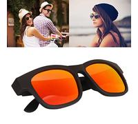 SustVita Gafas de Sol Bluetooth con Altavoz, Gafas Inteligentes de cancelación de Ruido estéreo, Lente polarizada UV400 para Actividades al Aire Libre (Oro Llamativo)