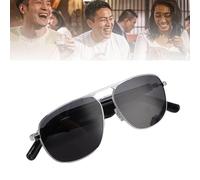 SustVita Gafas de traducción inteligentes con IA con Bluetooth 5.3 que admiten más de 100 idiomas, micrófono y altavoz integrados para música y llamadas, para viajes y negocios (Noire)