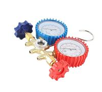 SustVita HVAC AC Kit de refrigeración con juego de manómetro de colector de CA de latón con 3 mangueras para R134A / R12 / R22 / R502, para diagnóstico y carga del metodo