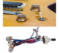 SustVita Kit de arnés de cableado de guitarra, juego de cableado de bajo con interruptor de 3 vías 2 volumen 2 tono 1 conector para Les Paul LP