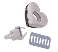 Sustvita Metal Bag Bag Twist Lock Corazón en forma de bolso Turning Bolsa de cierre Bolsas de cierre para el maletín de billetera de bricolaje que hace hardware (Silver)