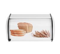 SustVita Metal Bread Box with Cover, This Large Capacity Bread Box is Designed for Kitchen Counters, A Practical Kitchen Bread Bin and Countertop Storage Container (Blanca)