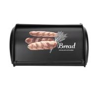 SustVita Metal Bread Box with Cover, This Large Capacity Bread Box is Designed for Kitchen Counters, A Practical Kitchen Bread Bin and Countertop Storage Container (Negra)