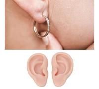 Sustvita Modelo de orejas de práctica realista, modelo de oreja humana de silicona suave de 1 par, oreja falsa flexible, ideal para práctica perforadora y exhibición de joyas (2)