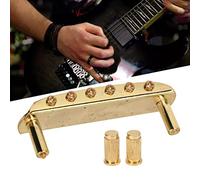 SustVita Puente de diseño preciso, puente de guitarra de metal, sintonía fácil para guitarras eléctricas de 6 cuerdas (Oro)