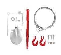 SustVita RC Tow Hook set includes an RC Trailer Chain and heavy duty RC Steel Rope. This multi piece RC Crawler Accessories kit also features a scale RC Shovel Set (Red)