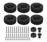 SustVita RC Wheels and Tires with Rubber RC Car Tires and Aluminum Alloy RC Wheels for B16 B36 4WD RC Car Model Parts improve vehicle handling on rough terrain (Black)