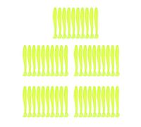 SustVita Señuelos de Pesca para lubina para Agua Dulce, Juego de 50 señuelos de Pesca de plástico Blando con cebos de Larva de Cola en T de 5 cm de tamaño, cebos Esenciales para (Amarilla)