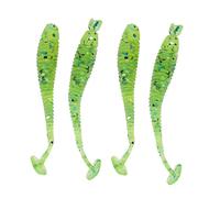 SustVita Señuelos de Pesca para lubina para Agua Dulce, Juego de 50 señuelos de Pesca de plástico Blando con cebos de Larva de Cola en T de 5 cm de tamaño, cebos Esenciales para (Azul)