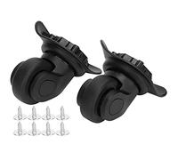 SustVita Single Row Luggage Wheels Set of 2 for DIY Repair Pair of Black Single Row Swivel Caster Units with Hardware Travel Suitcase Wheel Parts