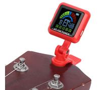 Sustvita Sintonizador cromático recargable de con rotación de 360 grados para una fácil visualización, un sintonizador de clip portátil y un sintonizador de guitarra USB (AT-102 ROJO)