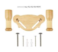 SustVita Soporte para guitarra de madera maciza para pared con yugo pivotante para clavijeros irregulares, una solución que ahorra espacio para bajo, ukelele y violín con acabado