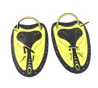 SustVita Swim Training Paddles for Technique Improvement, Ergonomic Diving Hand Fins with Adjustable Straps for Lap Swimming and Snorkeling for Adults and Youth (Yellow/L)