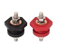 SustVita Thru Panel Stud Junction con poste de 3/8 pulgadas, amperaje 440 A, conectores de alimentación de terminal de batería, par positivo y negativo para marina, automoción