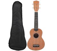 SustVita Ukelele de caoba para principiantes con bolsa de viaje y afinadores cerrados para aprender música, un instrumento musical de tamaño soprano de 21 pulgadas que crea un